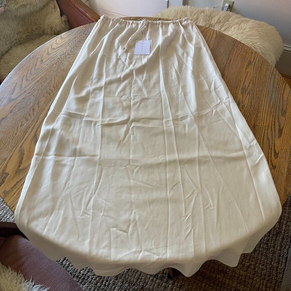 WAYF drawstring olive maxi skirt/excellent condition/satin/XL - Picture 1 of 6